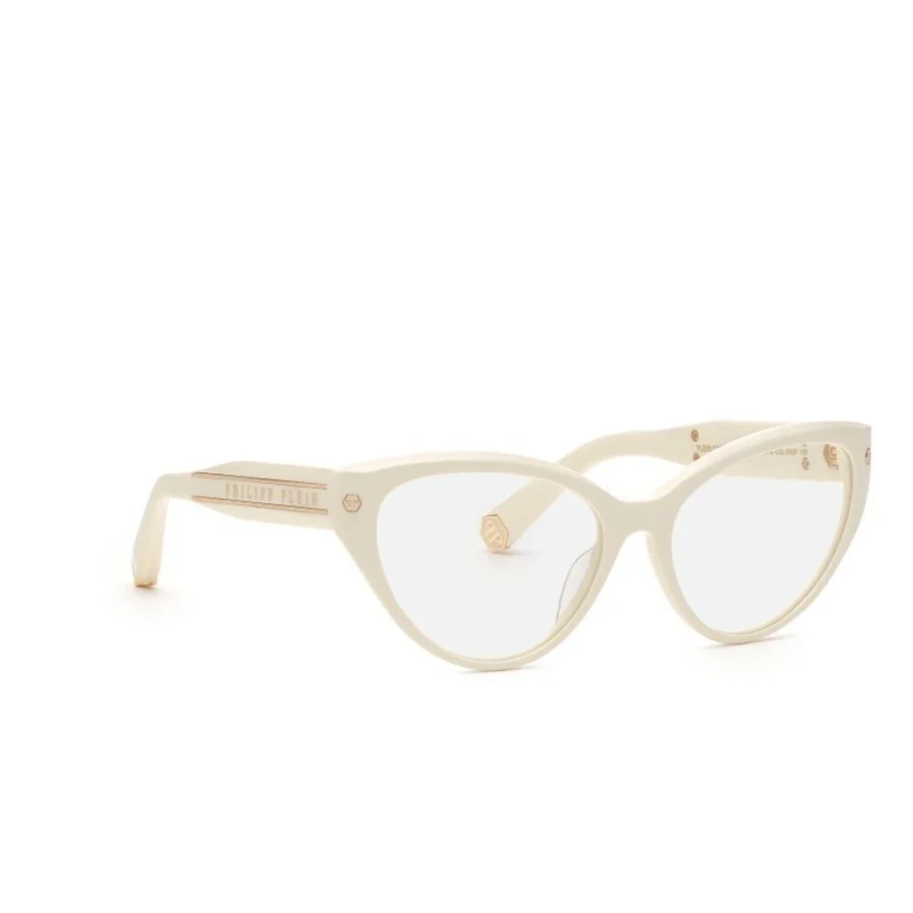 NWT PHILIPP PLEIN VPP052M 03GF Shiny Cream Eyeglasses